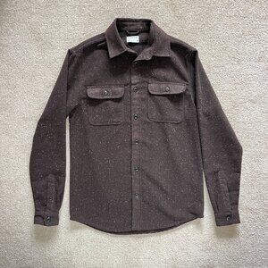 New Frank & Oak Brown Button-Down Shirt – XS, Unisex Fit – Tweed, Textured, Fall